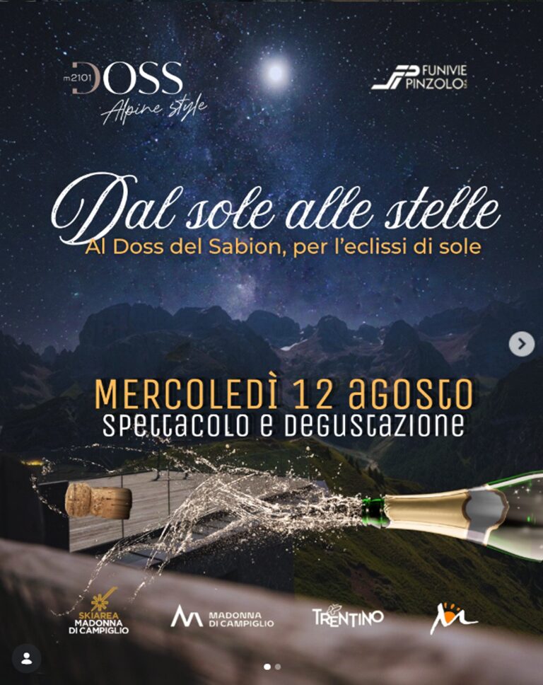 Pinzolo Doss del Sabion Mercoledì 12 agosto “Dal sole alle stelle”