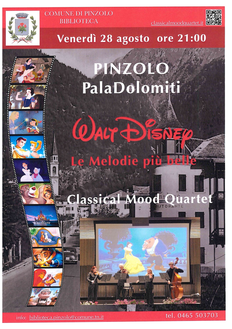 Pinzolo Venerdì 28 agosto ore 21 “Walt Disney: le melodie più belle”