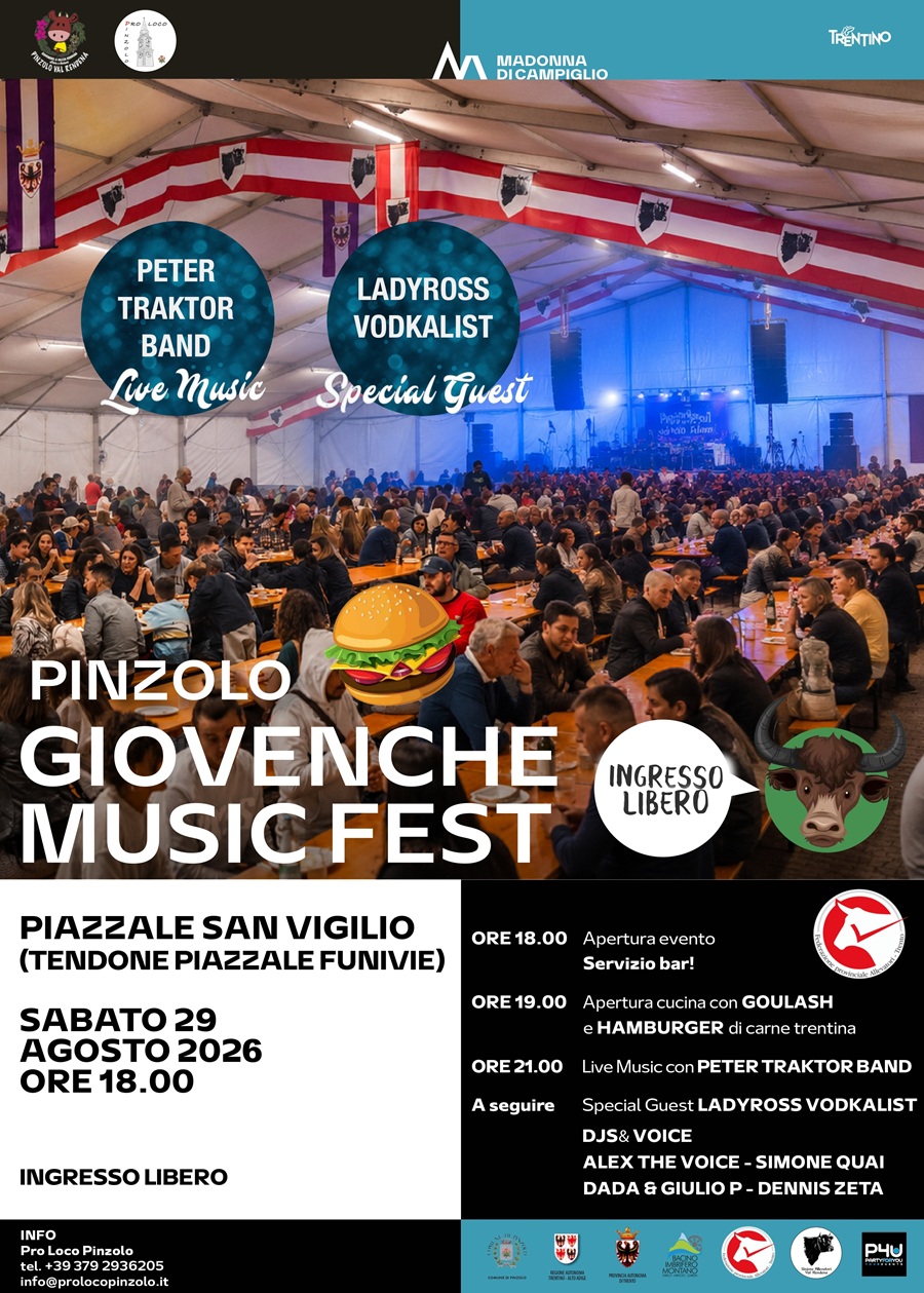 Pinzolo Sabato 29 agosto GIOVENCHE MUSIC FEST