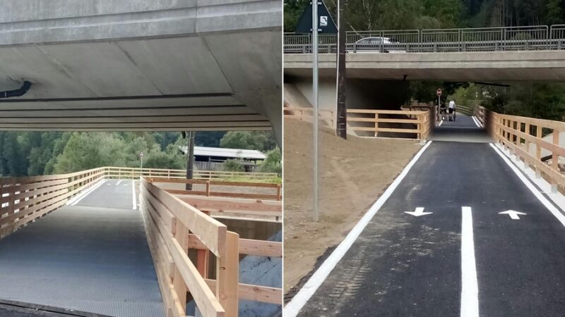 Completato a tempo di record l’intervento sulla Ciclovia dei Fiori, a Villa Rendena