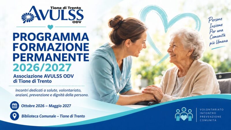 AVULSS ODV TIONE presenta il programma di formazione 2026/2027