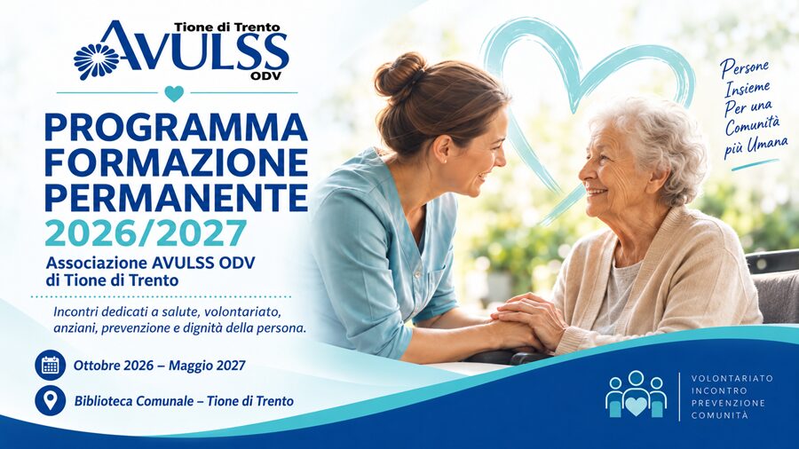 AVULSS ODV TIONE presenta il programma di formazione 2026/2027