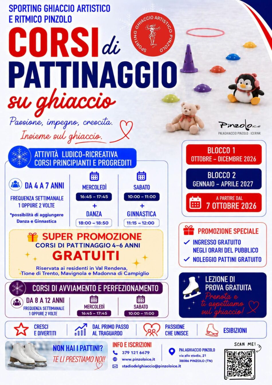 Corsi di avviamento gratuiti per tutti i bambini  residenti dai 4 ai 6 anni!