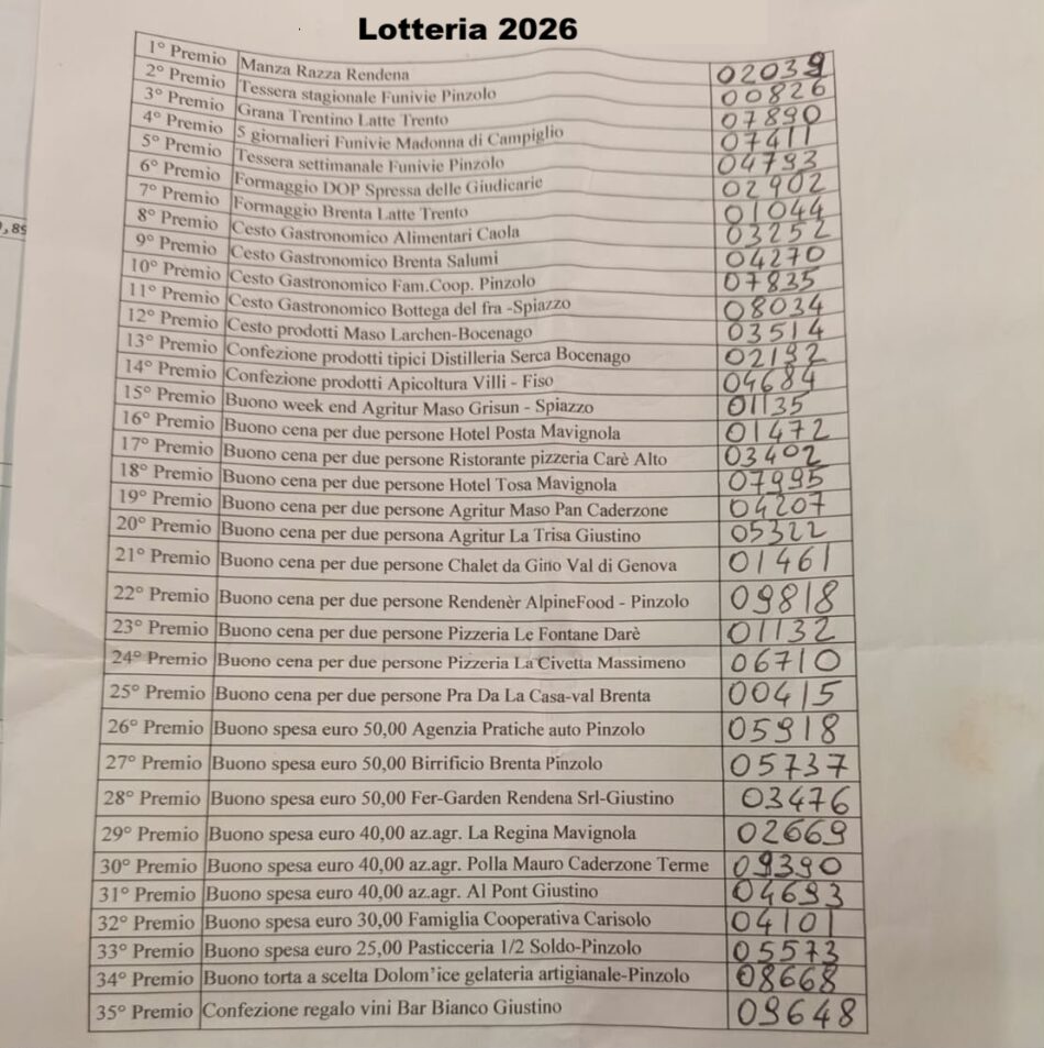 Giovenche di razza Rendena 2026: LOTTERIA 5 settembre