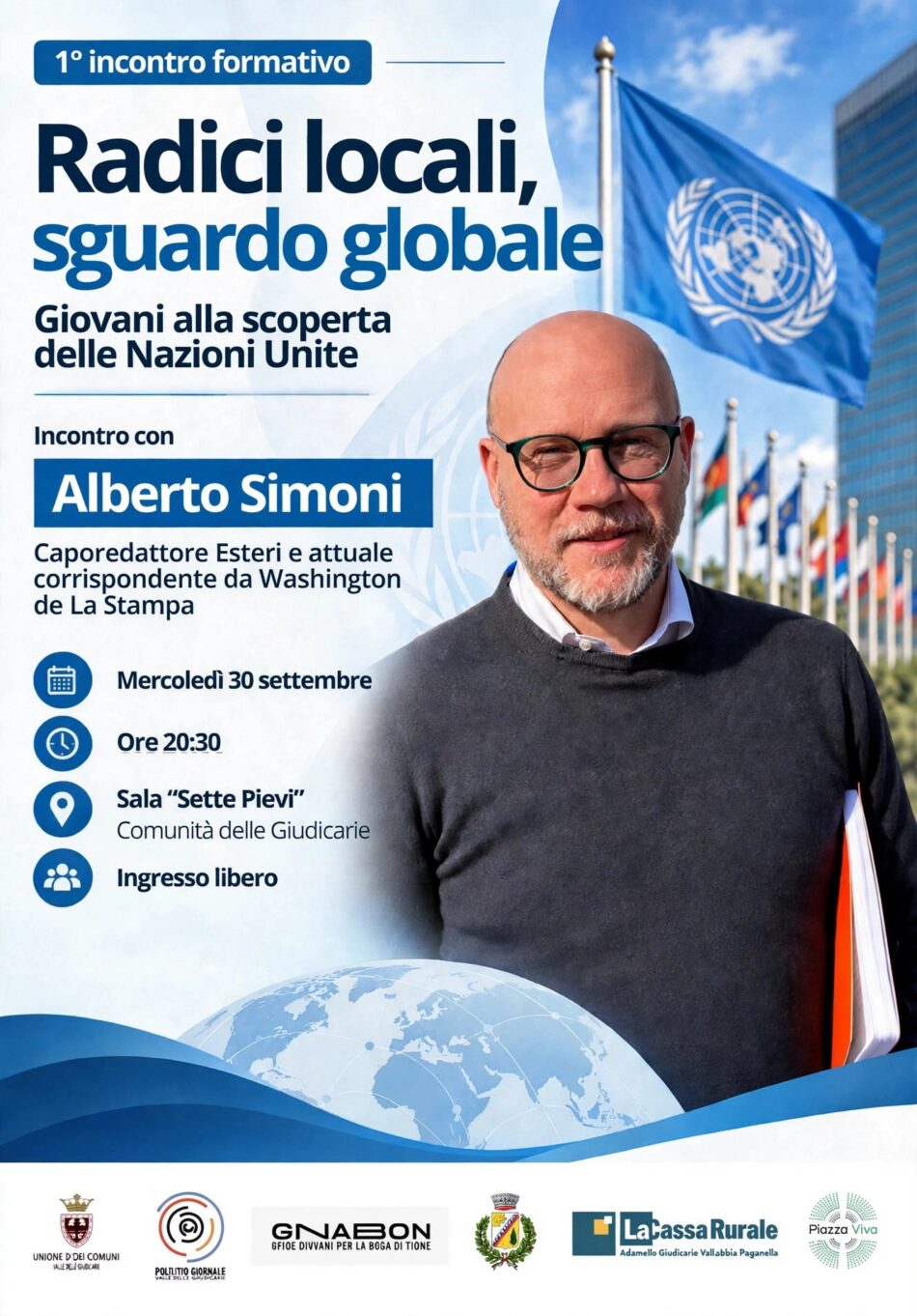 Comunità delle Giudicarie – 30 settembre ore 20.30 “Incontro pubblico con Alberto Simoni