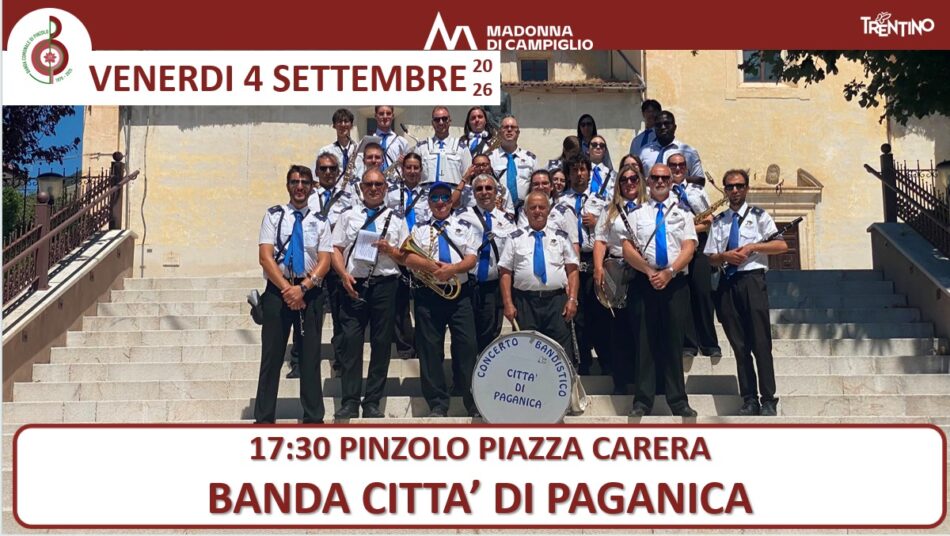 Pinzolo Venerdì 4 settembre ore 17.30 “Banda Città di Paganica” in piazza Carera