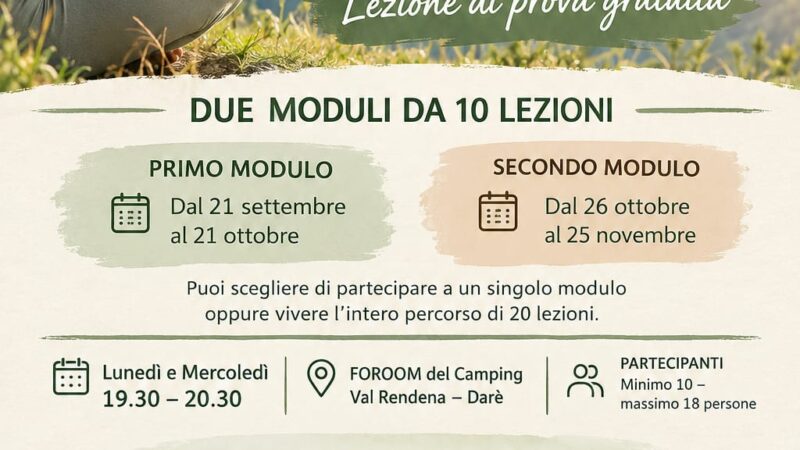 Corso di Yoga in Val Rendena a Darè – Dal 16 Settembre