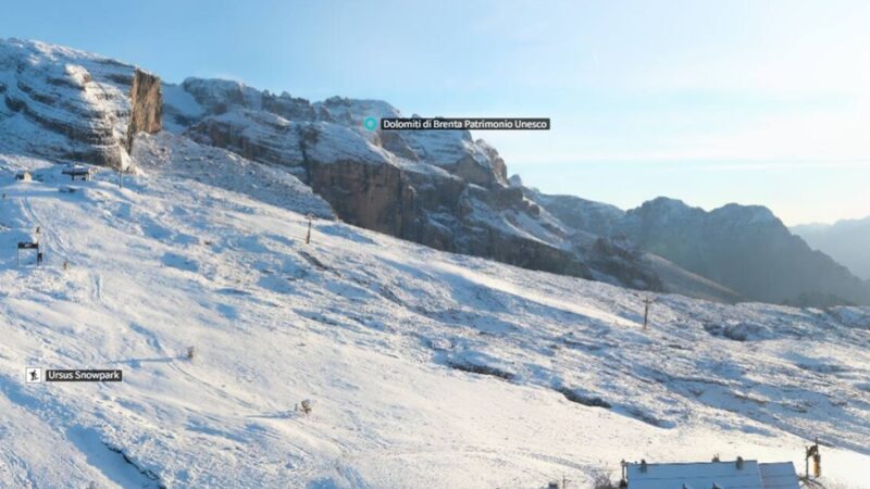 Prima nevicata sulla Skiarea Madonna di Campiglio: il Grostè si veste d’inverno