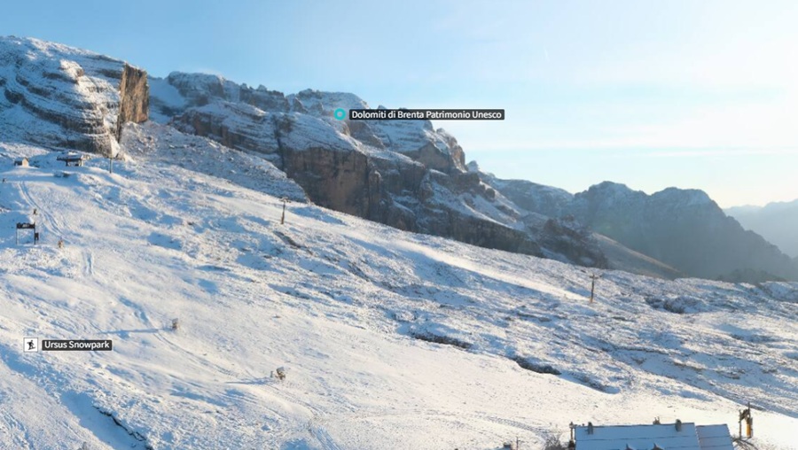 Prima nevicata sulla Skiarea Madonna di Campiglio: il Grostè si veste d’inverno