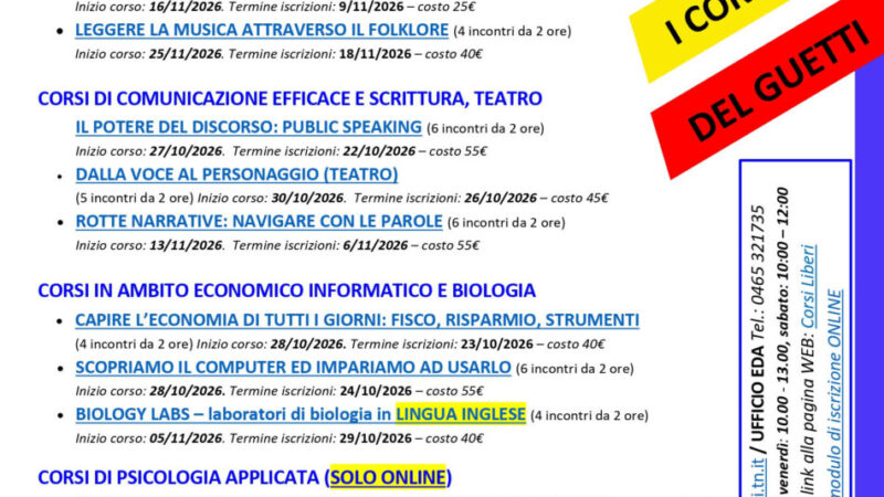 Tione – Corsi liberi del Guetti