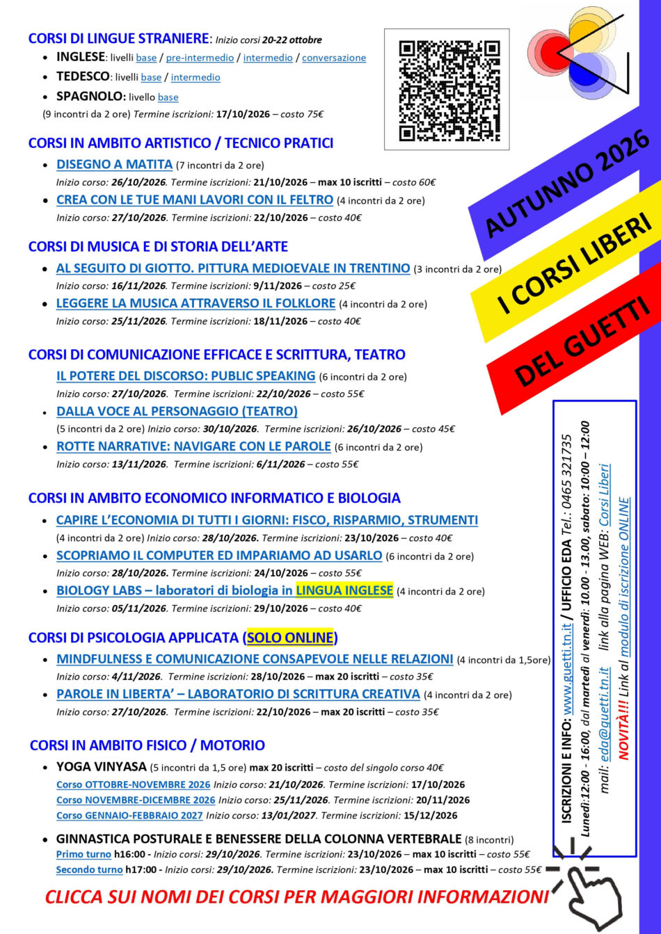 Tione – Corsi liberi del Guetti